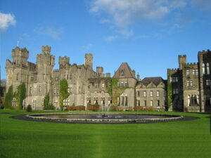 Ashford Castle, a historic medieval and Victorian castle located near Cong on the border of County Mayo and County Galway in Ireland
