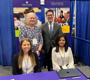 Priyanka Prajapati at the AADOCR Annual Meeting with Dean André Ritter, Dr. Claire Mills and Wendy Kramer.