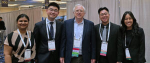 (from left to right) Paridhi Garg, Mark Yang, Dr. James Newman, Aaron Nguyen and Kristi Trinh