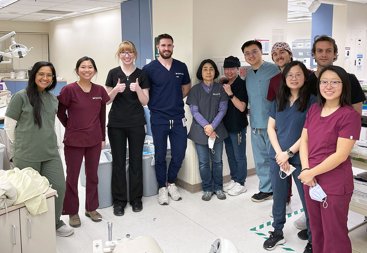 The CAST team after performing a waste audit in the pre-clinical lab at the School of Dentistry.