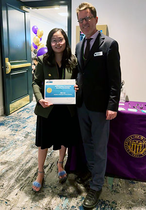 Dean Ritter with Lin after she received her award.