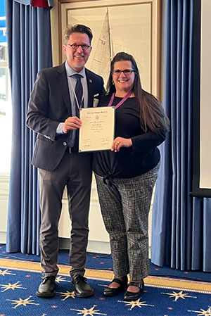 Carol Harvey was inducted as an OKU Honorary Member