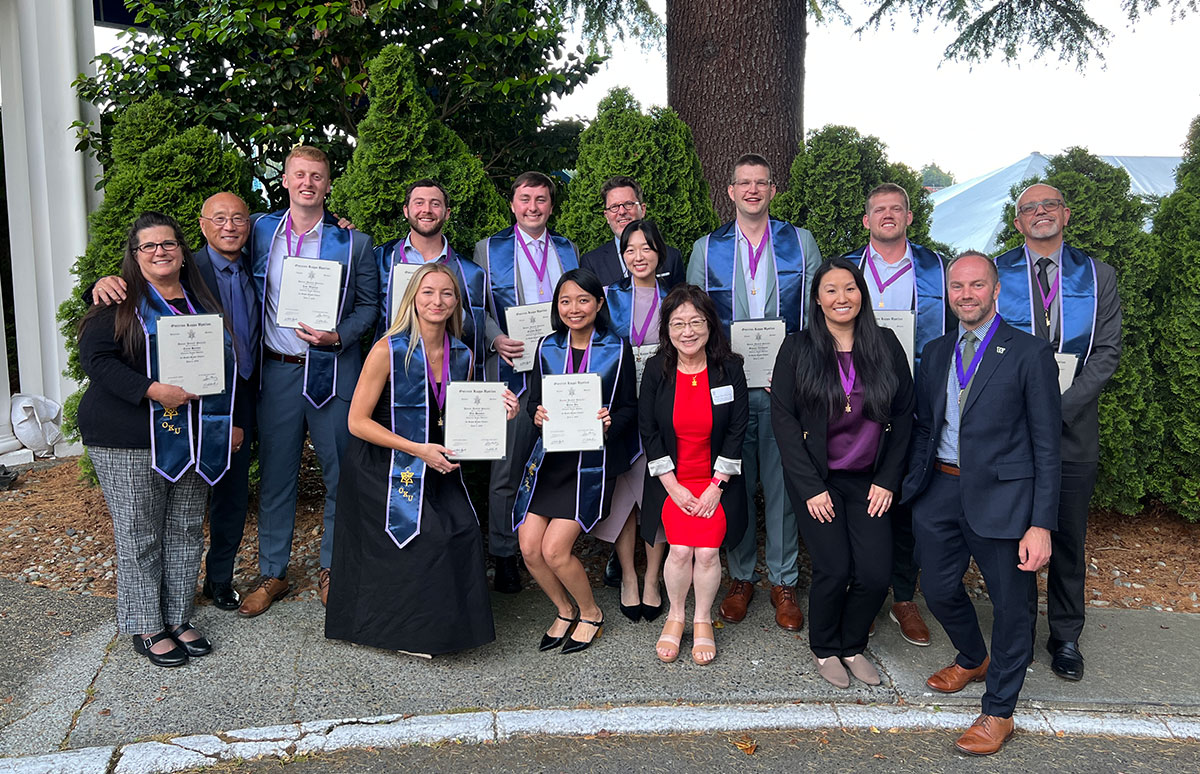 From left to right) Levi Wooley, Elle Hansen, Nathan Giaccone, Nathan Dahm, Helen Wu, Sydney Kim, Gunnar Velikanje, and Trevor Bushman