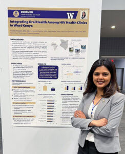 Priyanka with her project poster at AADOCR 2025.