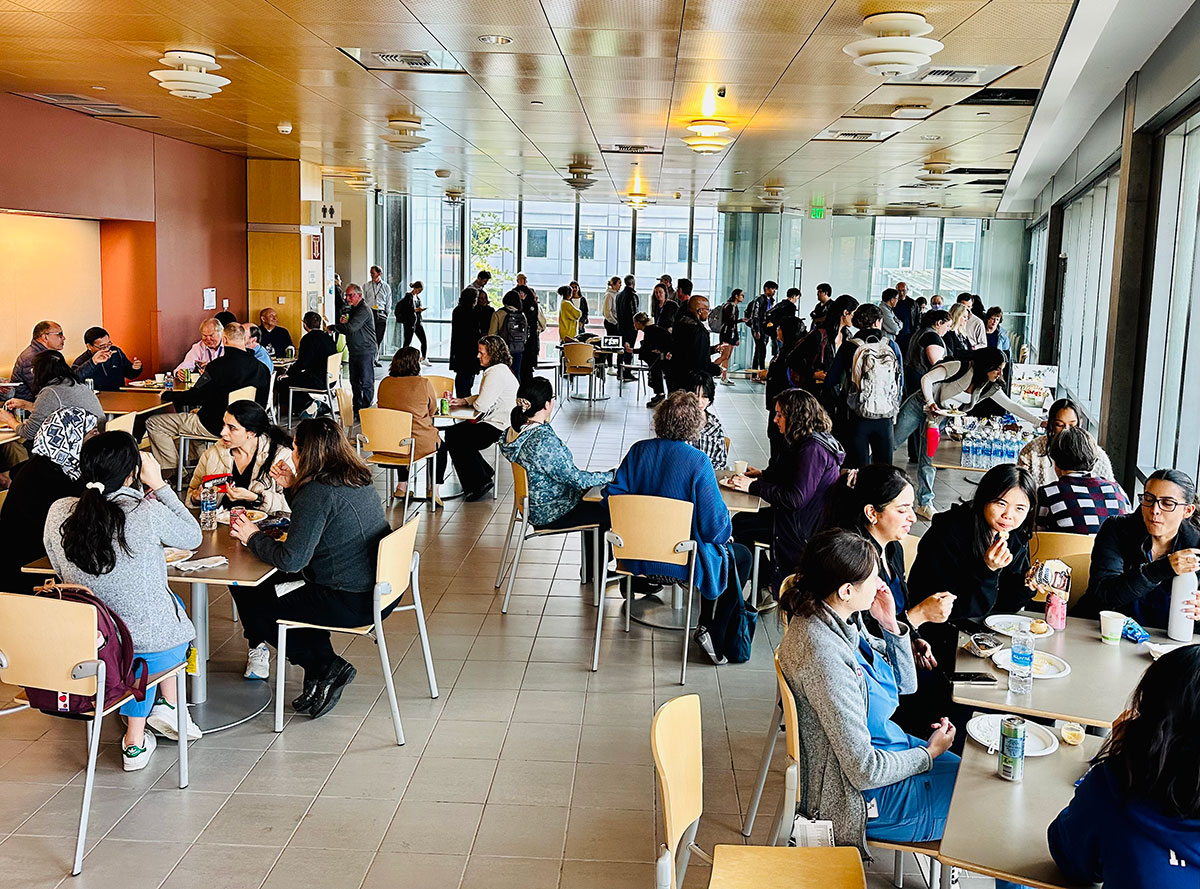 Trainees, faculty and staff gather in Vista Café for the fall quarter Welcome-Back Social.