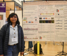 sudent with poster