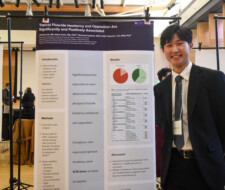 Student with poster