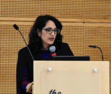 Speaker at podium