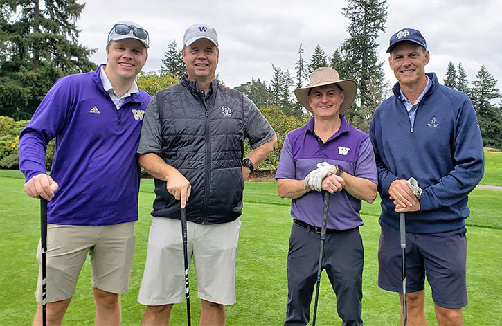 The winning team was (from left) Bryce Plancich, Greg Plancich, Bob Odegard, and Joe Bordeaux.