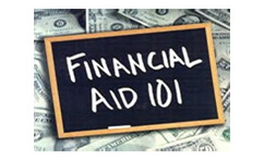 Financial aid on a blackboard