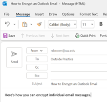 Step 1 Encrypt Outlook email