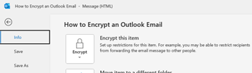 Step 2 How to encrypt an outlook email