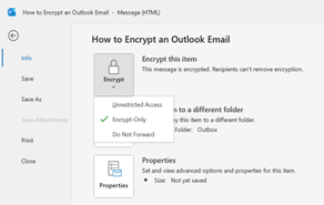 Step 3 how to encrypt an outlook email
