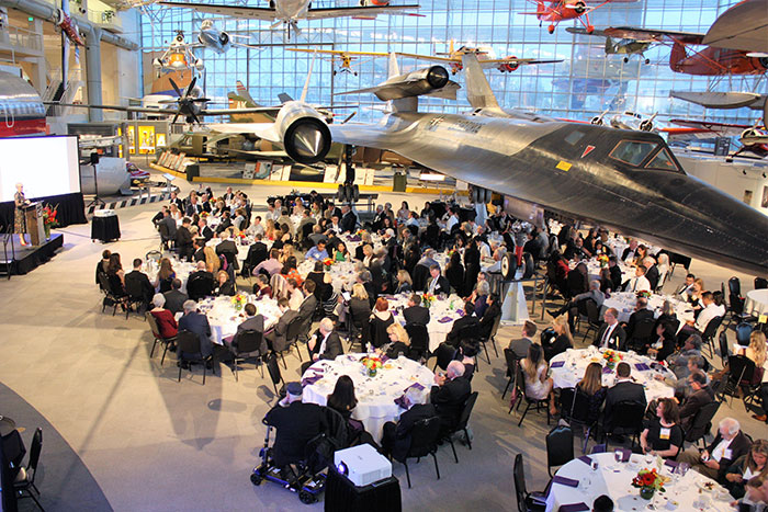 The Museum of Flight provided a dramatic setting for the dinner.