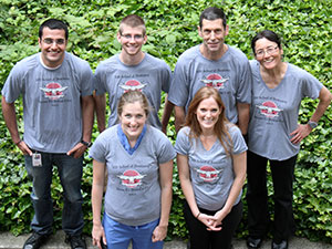 This year’s team includes (back, from left) Ketan Jumani, Chase Talbot, Dr. Richard Presland, Dr. Bea Gandara, (front, from left) Kaitlin Poppe and Heidi Sarff. 