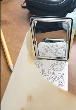 Pocket size mirror mazes mailed to scholars for at home/online use.