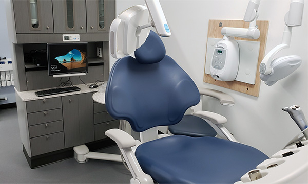 Dental chair in hygiene clinic